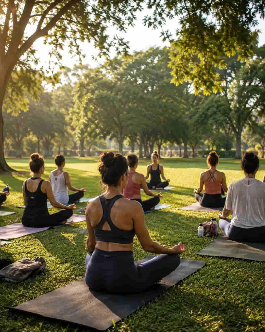 Aula de yoga ao ar livre